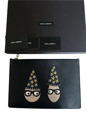 Dolce & Gabbana #DGFAMILY Wizard Leather Clutch Pouch NWT Full Set Retail $1000